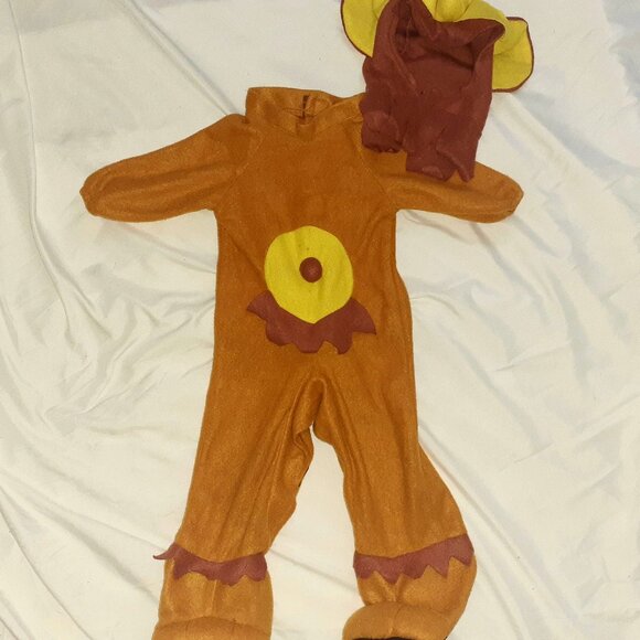 RUBIES MONKEY BANANA COSTUME 2 PC JUMPSUIT FOOTED OUTFIT INFANT SIZE 0-6 MONTHS - Picture 1 of 4
